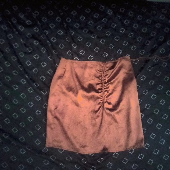Elegant Brown Satin Skirt